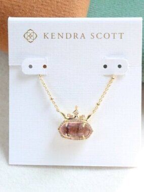 Kendra Scott Gold Disney Elisa Light Pink Abalone 'Positive' Necklace
